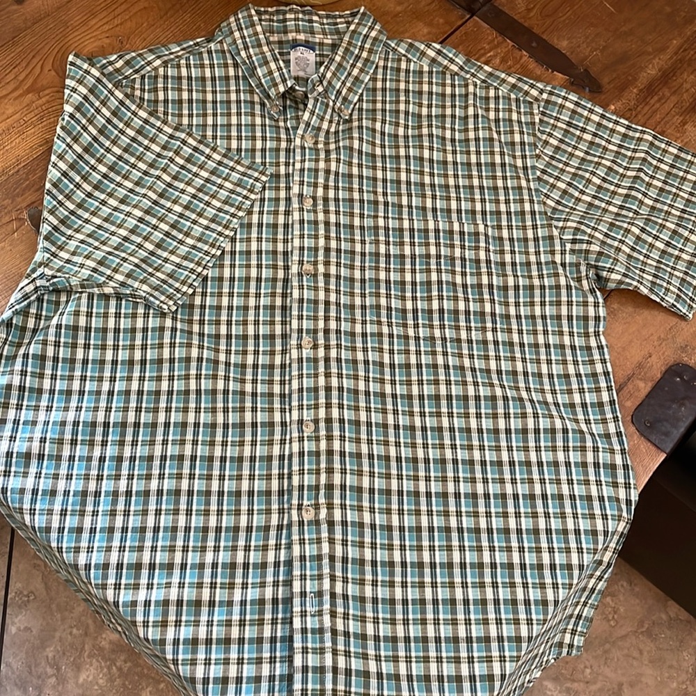 Mens Old Navy Button Down Plaid Short Sleeve Shirt